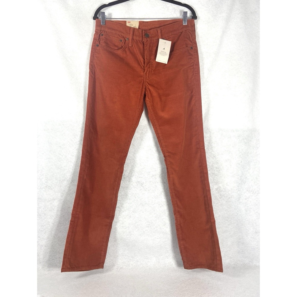 Levi's 501 Pants Men's 31x32 Burnt Orange Corduroy Slim Fit Tapered Leg NWT